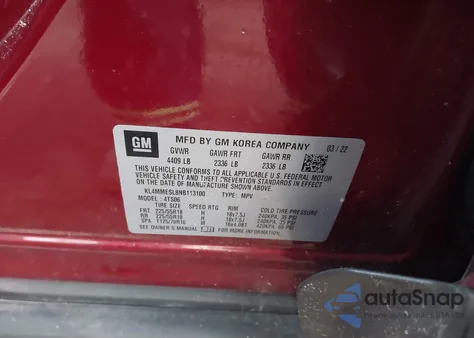 2022 Buick Encore Gx Awd Select from USA, damaged, VIN KL4MMESL8NB113100